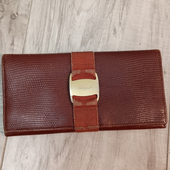 Authentic Salvatore Ferragamo Long Leather Wallet - Picture 1 of 16